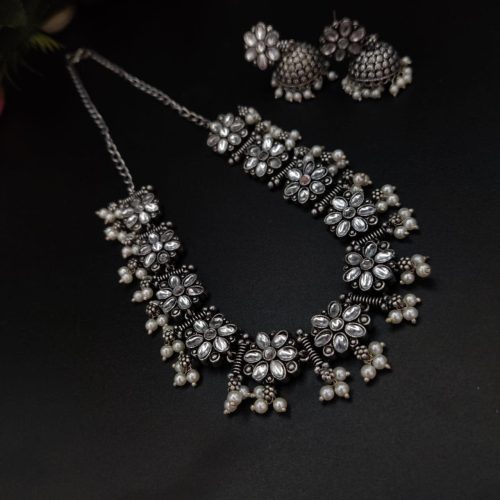 Iconic Look oxidized Stone Choker Set with a Touch of Elegance - Image 10