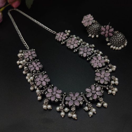 Iconic Look oxidized Stone Choker Set with a Touch of Elegance - Image 2