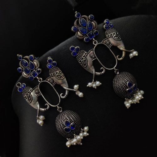 Premium Design Elephant Dangler Earrings For Girls - Image 3