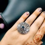 Oxidised Round Design Adjustable Ring For Girls
