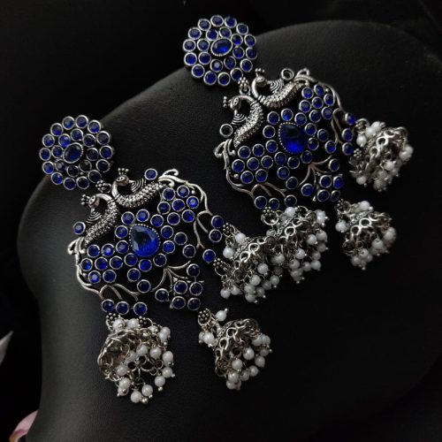Premium Design Long Peacock Dangler Earrings For Girls - Image 4