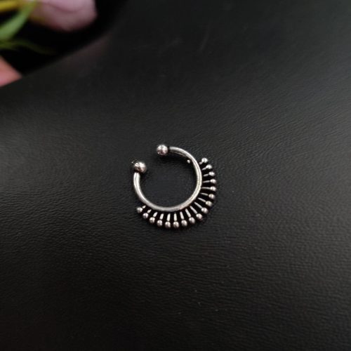 Oxidised Septum Nose Rings - Fusion of Traditional Art
