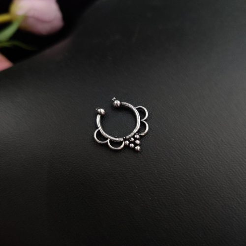 Graceful Adornments - Oxidised Septum Nose Rings for Girls: Enhance Your Elegance