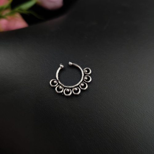 Vintage Look Beautiful Nose Rings in Oxidised Septum Style