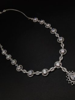 Elegant Statement Necklace Set with American Diamonds