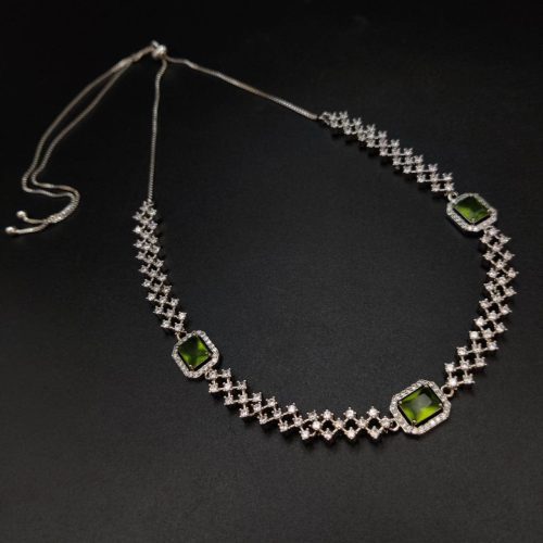 Timeless vintage-inspired American diamond necklace set - Image 2