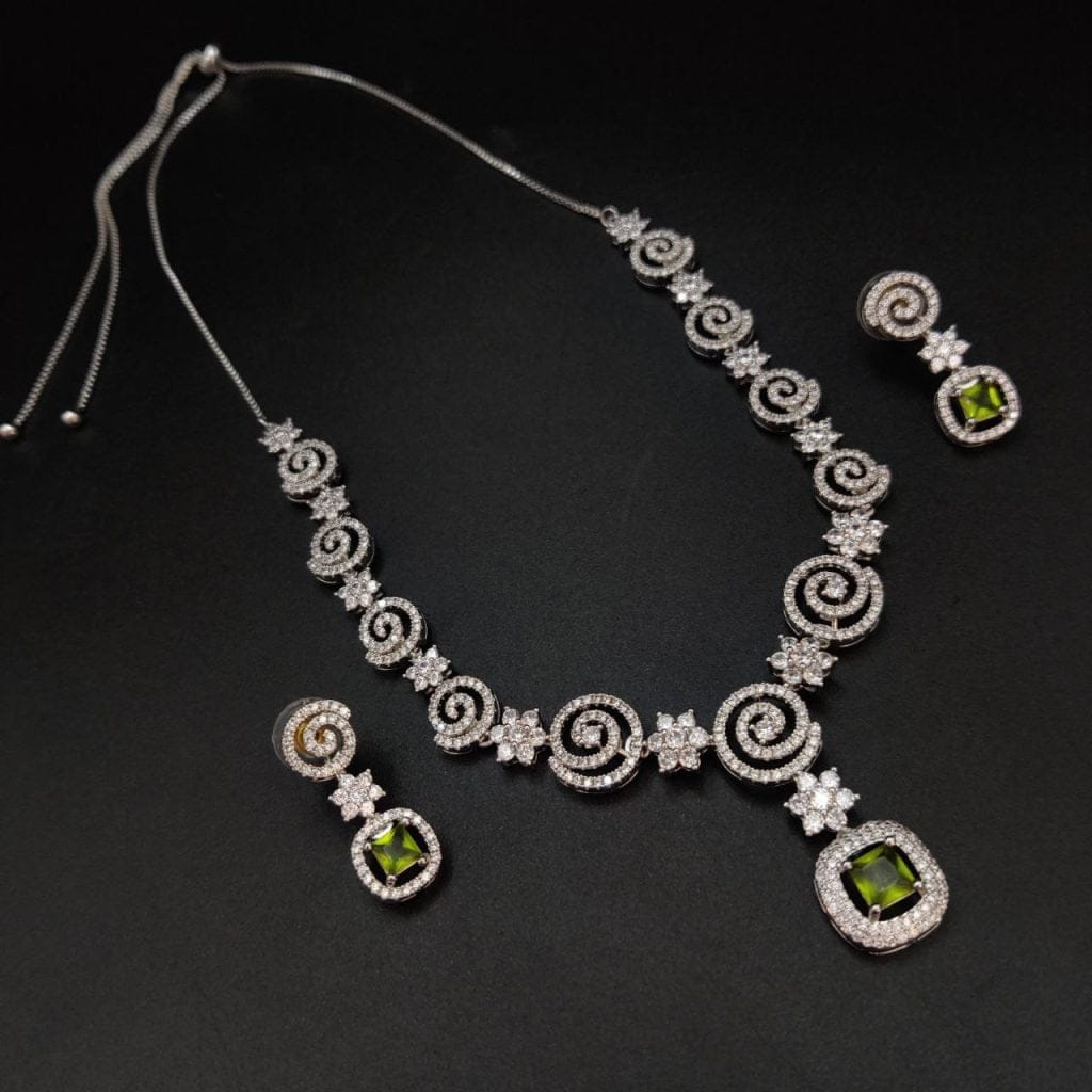 Wedding-Ready Kundan necklace set with American diamonds