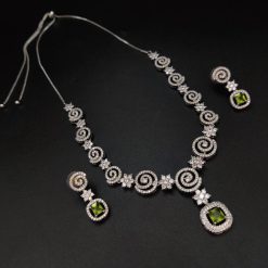 Wedding-Ready Kundan necklace set with American diamonds