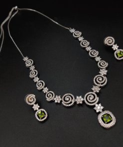 Wedding-Ready Kundan necklace set with American diamonds
