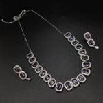 Vintage-inspired American diamond necklace set for bridesmaids