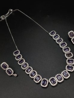 Vintage-inspired American diamond necklace set for bridesmaids