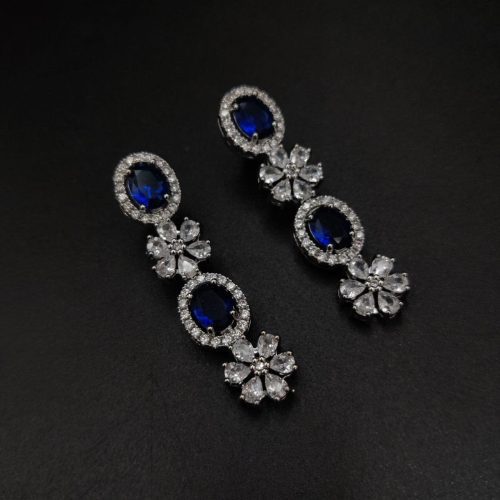 Vibrant Gemstone Necklace set with American Diamonds Stones - Image 2