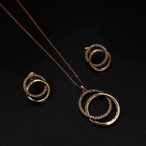 Elegant Rose Gold Plated Cubic Zirconia Necklace Chain Pendant for Women - Image 3