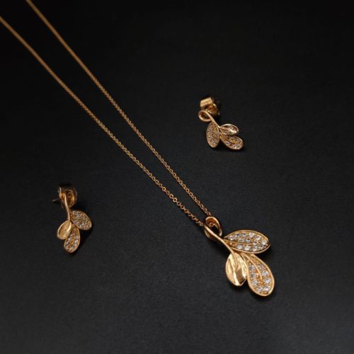 Unique Rose Gold Plated AD Necklace Pendant with Personalized Charm - Image 2