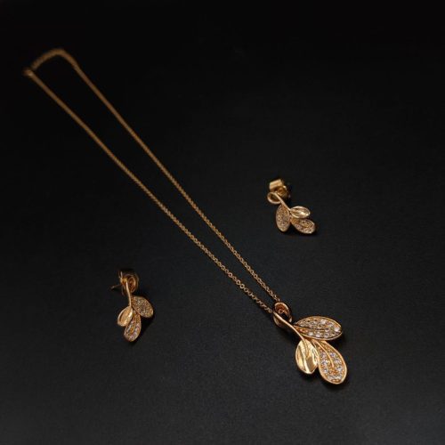 Unique Rose Gold Plated AD Necklace Pendant with Personalized Charm
