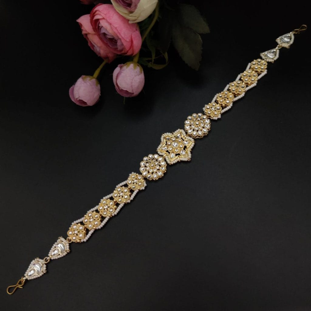 Gold Plated Shish Patti Headpiece for Traditional Indian Weddings