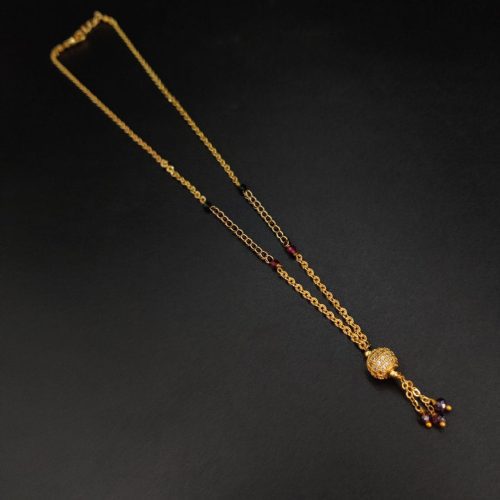 Elegant gold-plated AD Mangalsutra necklace for traditional weddings