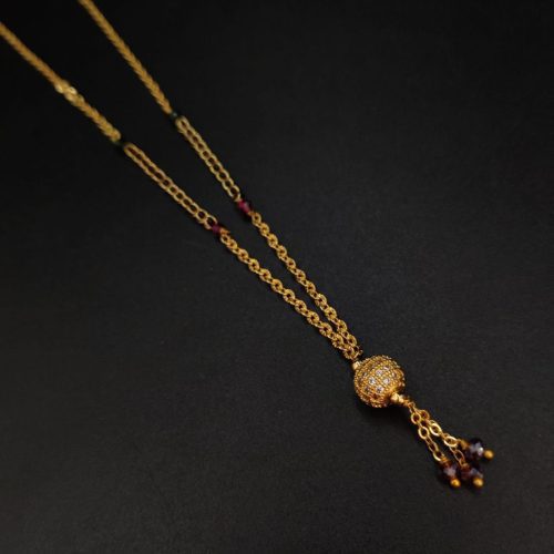 Elegant gold-plated AD Mangalsutra necklace for traditional weddings - Image 2