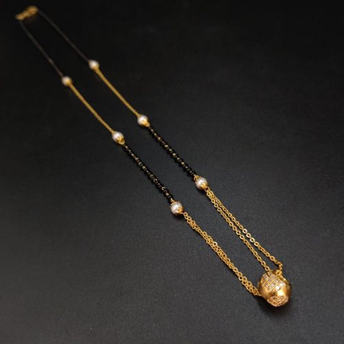 Affordable Rose Gold-plated AD Mangalsutra necklace for budget-conscious brides