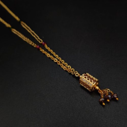 Traditional Rose Gold-plated AD Mangalsutra necklace for a timeless look - Image 2