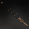 Unique Flower Rose Gold-Plated AD Mangalsutra Pendant Necklace