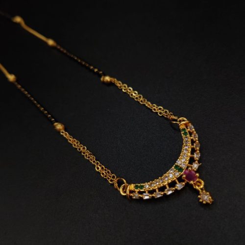 Timeless Rose Gold-plated AD Mangalsutra necklace with vintage-inspired design - Image 2