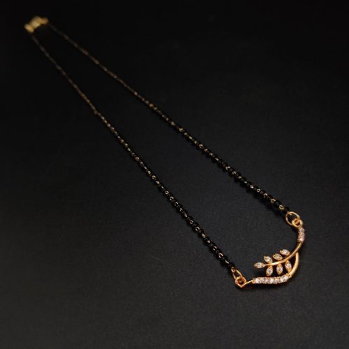 Eye-catching Rose Gold-Plated AD Mangalsutra Necklace for a Statement look