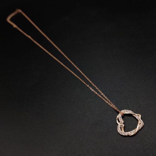 Dazzling Rose Gold-Plated AD Heart Shape Necklace for a Glamorous Appearance
