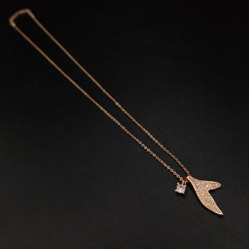 Contemporary Rose Gold plated AD Necklace for modern brides