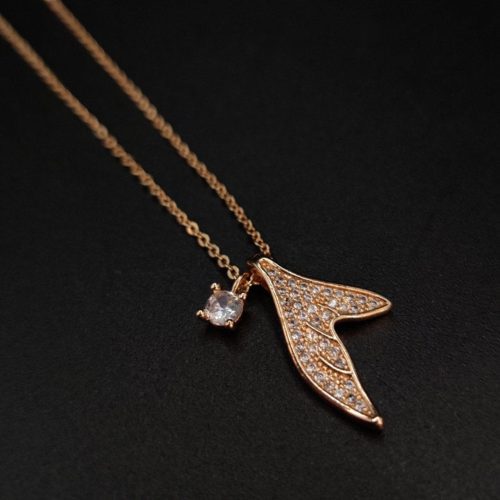 Contemporary Rose Gold plated AD Necklace for modern brides - Image 2