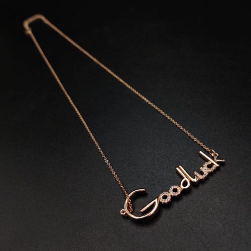 Good Luck Rose Gold Plated AD Chain Necklace for a Touch of Elegance - Image 3