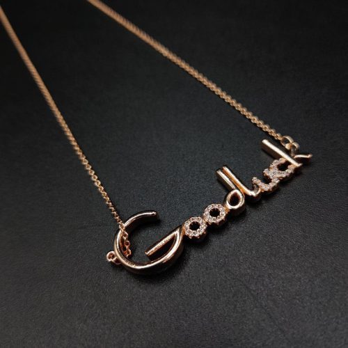 Good Luck Rose Gold Plated AD Chain Necklace for a Touch of Elegance