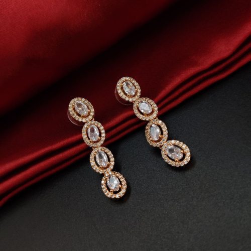 Stylish CZ earrings with adjustable screw-back closure