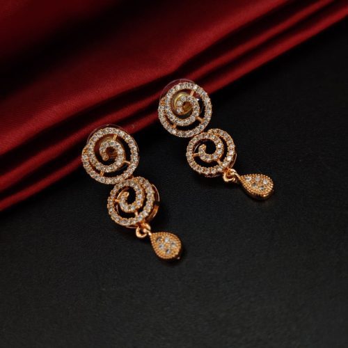 Timeless Glamour: Cubic Zirconia Stud Earrings by D9 Creation