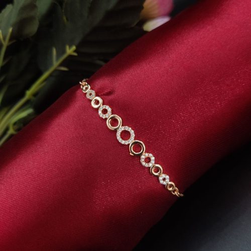 Affordable rose gold plated bracelet adorned with cubic zirconia gems