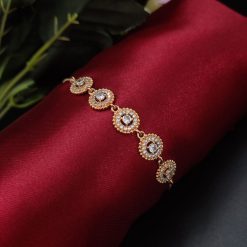 D9 Creation's premium rose gold plated bracelet with sparkling CZ stones