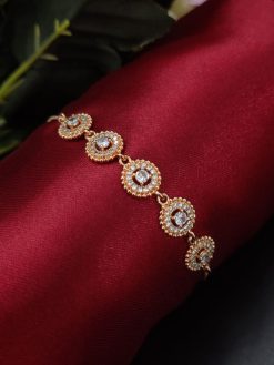 D9 Creation's premium rose gold plated bracelet with sparkling CZ stones