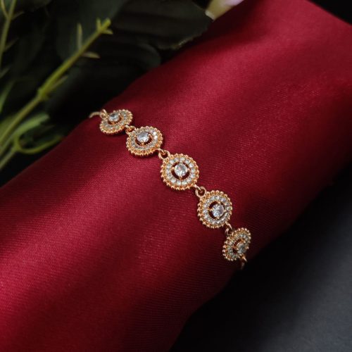 D9 Creation's premium rose gold plated bracelet with sparkling CZ stones