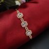 Chic rose gold cubic zirconia bracelet with adjustable length