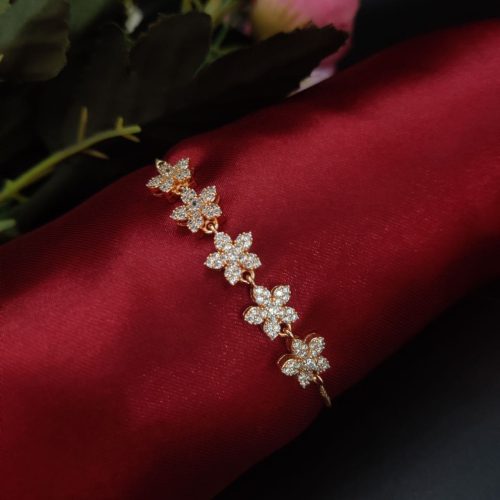D9 Creation's high-quality rose gold plated CZ bracelet with timeless style