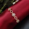 Elegant rose gold CZ bracelet with adjustable clasp for easy wear