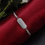 D9 Creation's fashionable rose gold adjustable bracelet with CZ charm