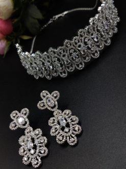American Diamond Necklace Choker Set Perfect Wedding jewellery