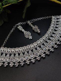 American Diamond AD Choker With Maangtikka Necklace Set Wedding Special