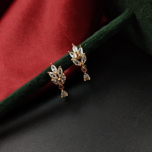 High-quality AD earrings with brilliant CZ stones by D9 Creation