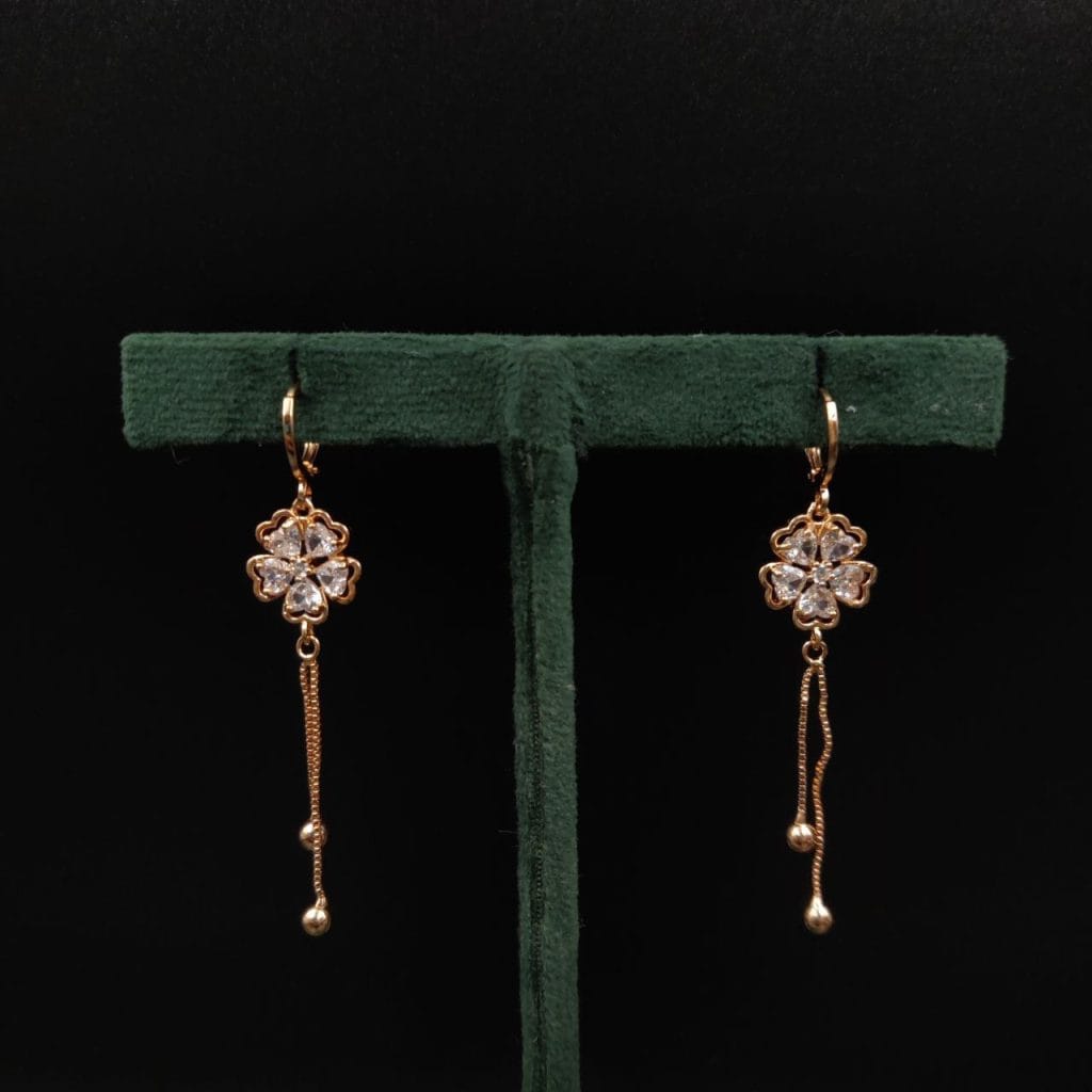 D9 Creation's premium cubic zirconia earrings with adjustable screw-back