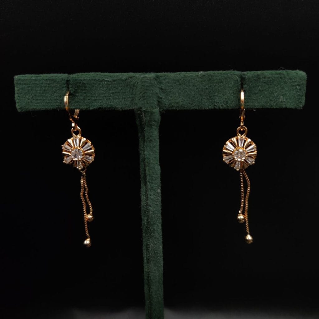 Affordable cubic zirconia stud earrings with intricate CZ accents