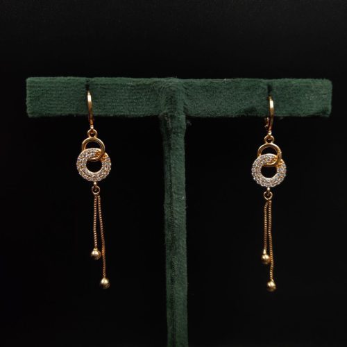 D9 Creation's trendy cubic zirconia earrings with screw-back closure