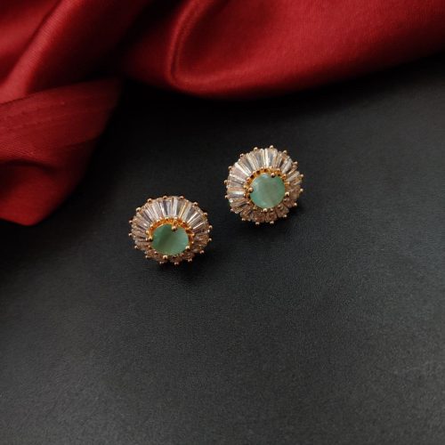 Sparkling Rose Gold Plated CZ Studs