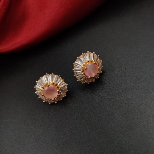 Delicate Rose Gold Cubic Zirconia Studs